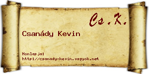 Csanády Kevin névjegykártya